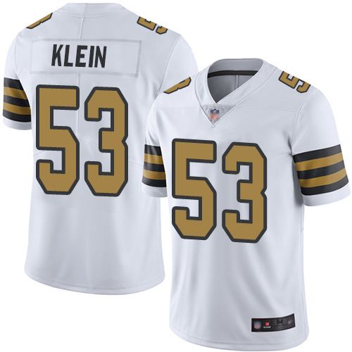 Men New Orleans Saints Limited White A J  Klein Jersey NFL Football #53 Rush Vapor Untouchable Jersey